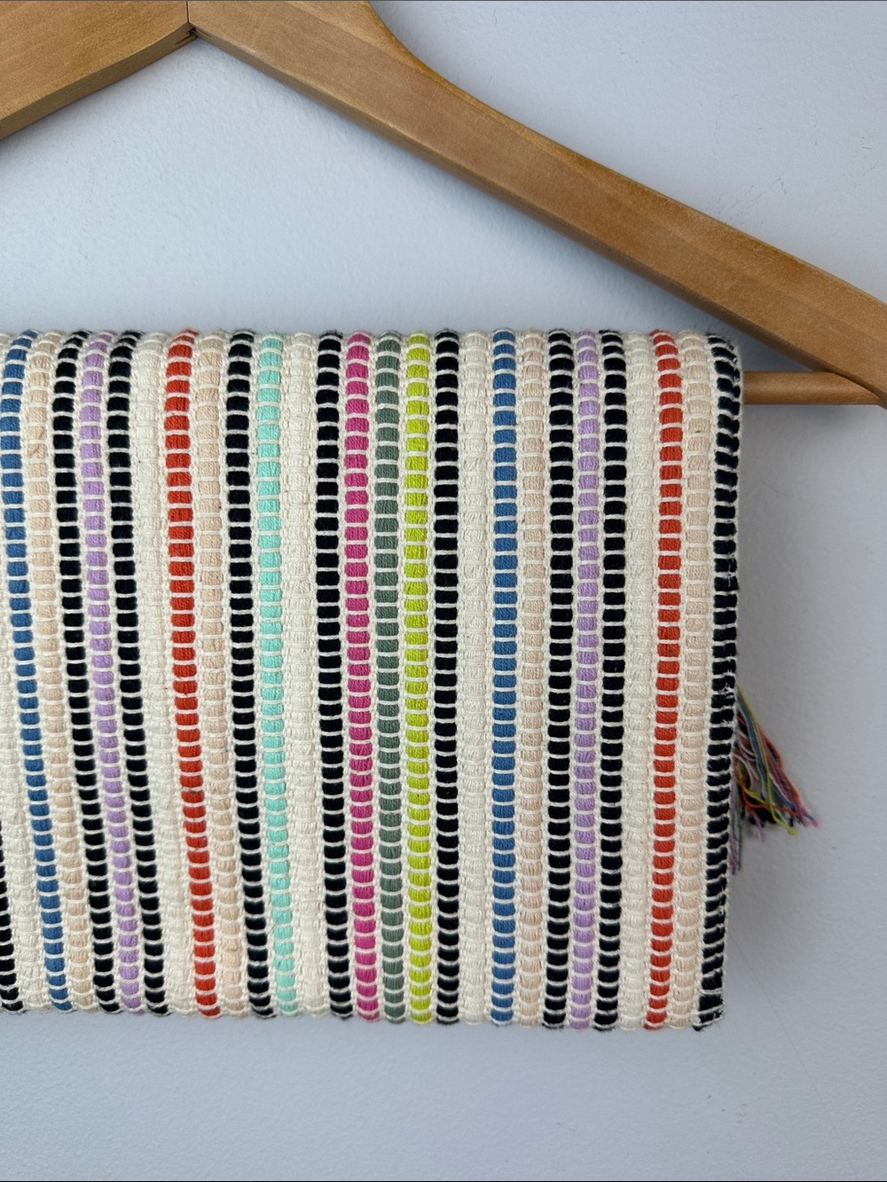 Stella & Dot Taj Clutch Bohemian Fringe Colorful Purse Woven Bag Summer Chic - Picture 10 of 16